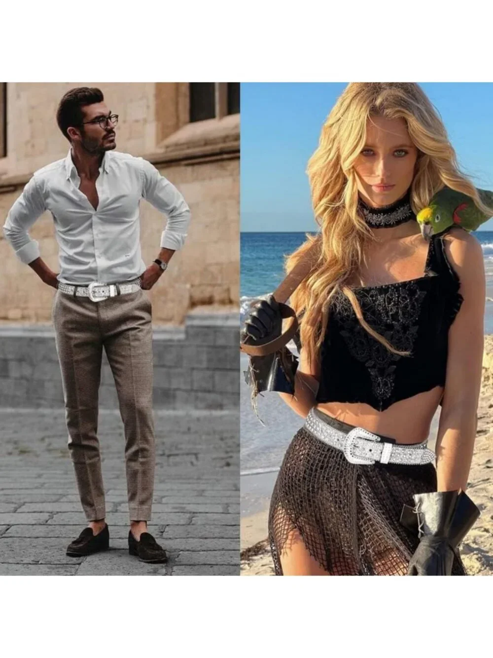 Rhinestone Western Belts for Women & Men | Bling Cowgirl Diamond Studded Jeans